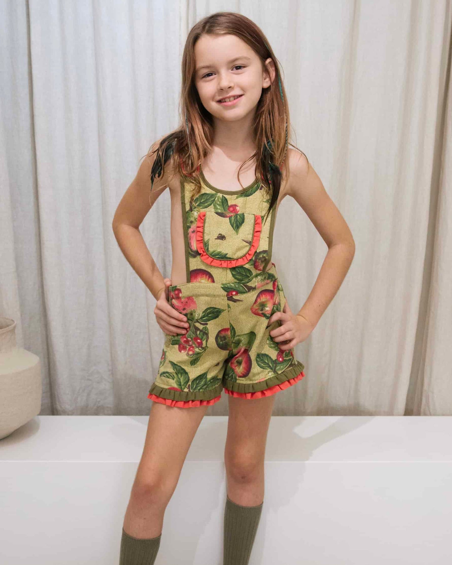 Summer Overalls - Candy apple