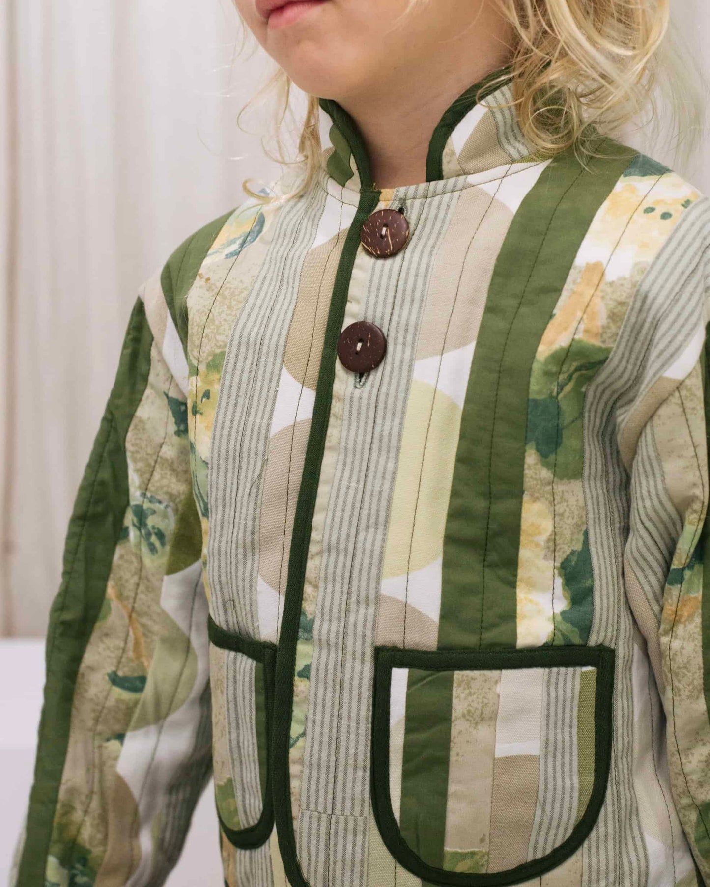 Patchwork Quilted Jacket - Forest