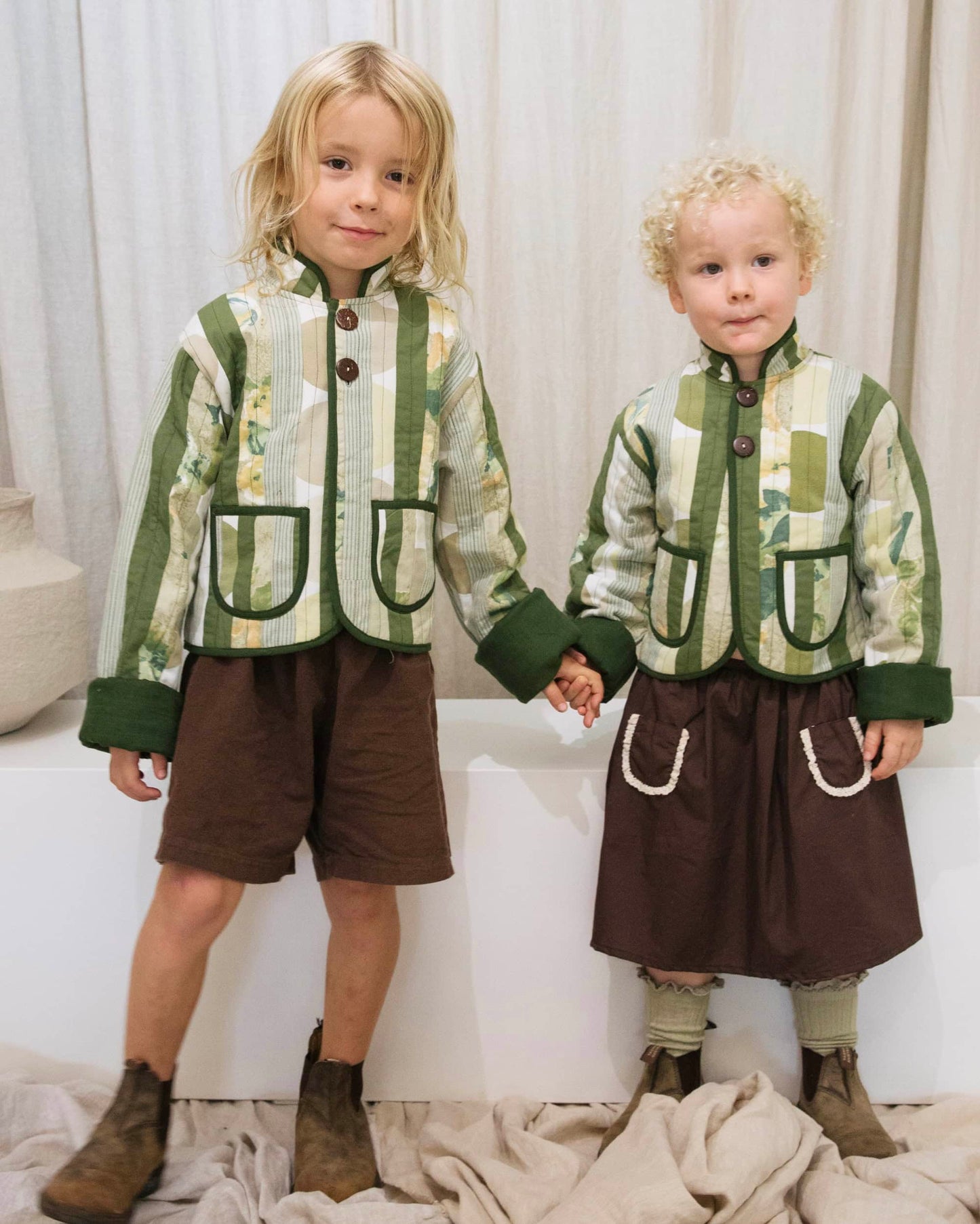 Patchwork Quilted Jacket - Forest