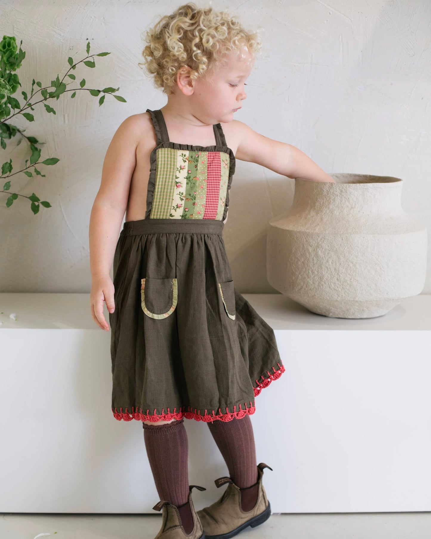 Pinafore Dress - Watermelon